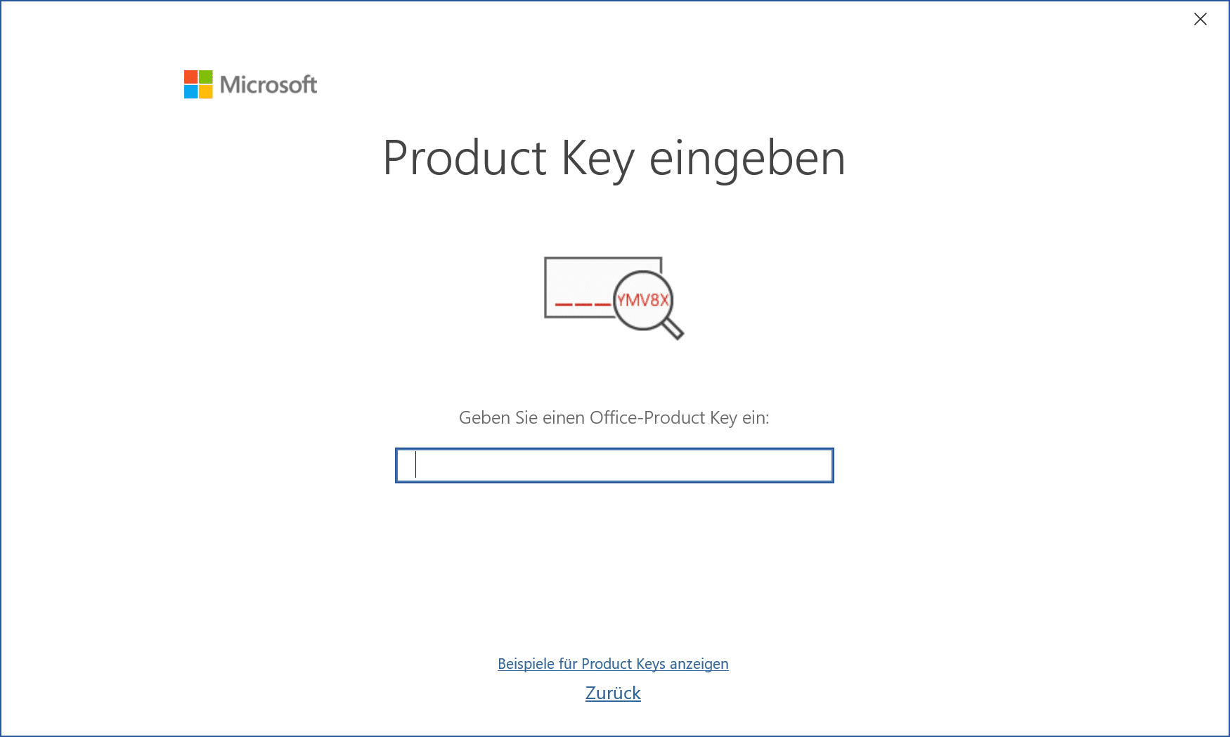Microsoft Office 2021 Product Key eingeben